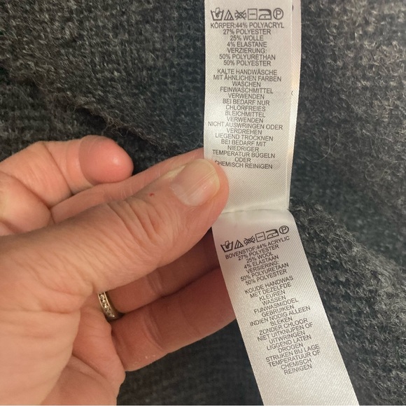 Adrienne Vittadini Charcoal XS Wool Blend Knit Cardigan 1 button & Pockets - Picture 6 of 8